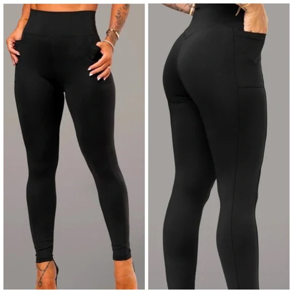 By Egreis Pants - NWT BY EGREIS Black GIANNIA Pull On Pockets Leggings